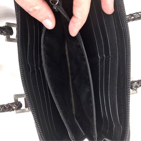 Adorable little Brighton purse/ organizer in deep chocolate embossed leather - Picture 7 of 8